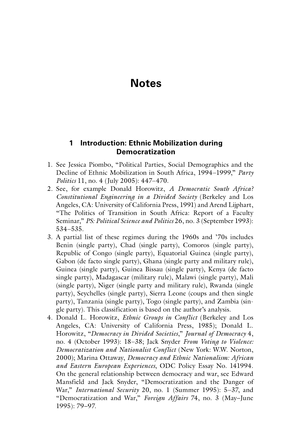 1 Introduction: Ethnic Mobilization During Democratization 1