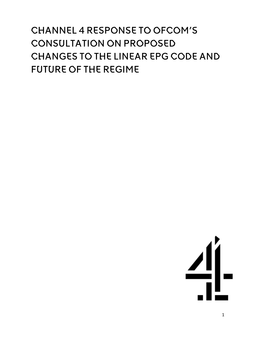 Channel 4 Consultation Response