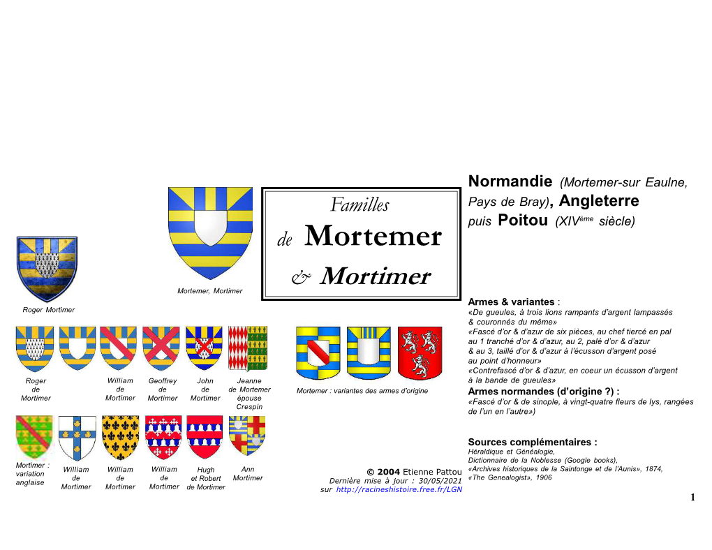 Familles De Mortemer & Mortimer