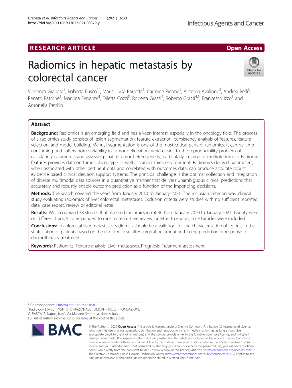 Radiomics in Hepatic Metastasis by Colorectal Cancer