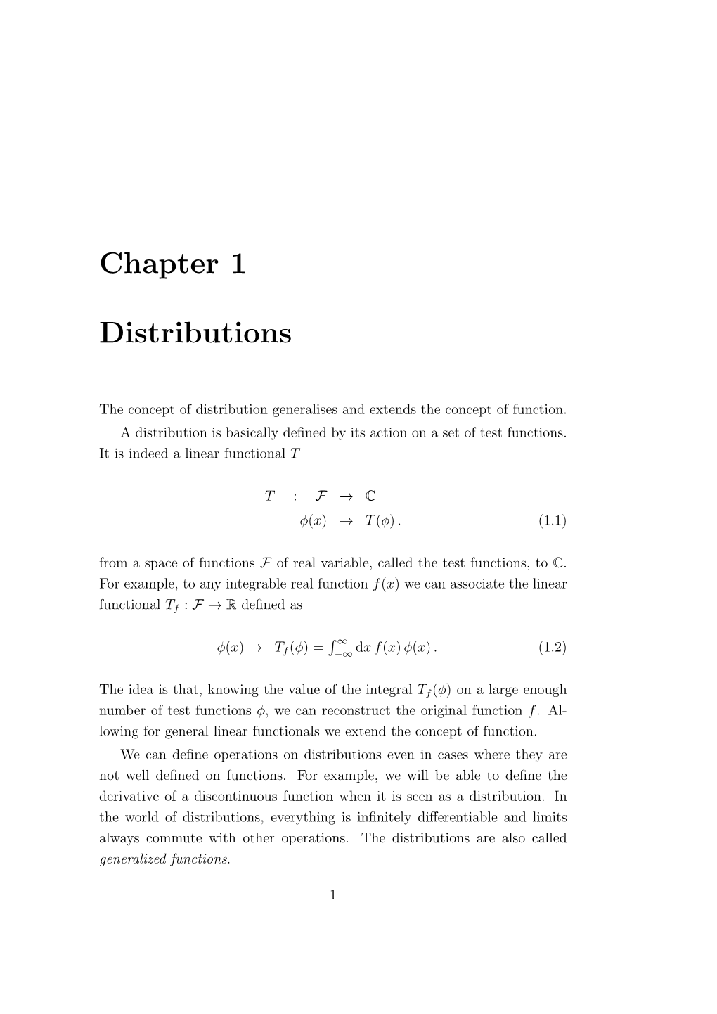 Chapter 1 Distributions