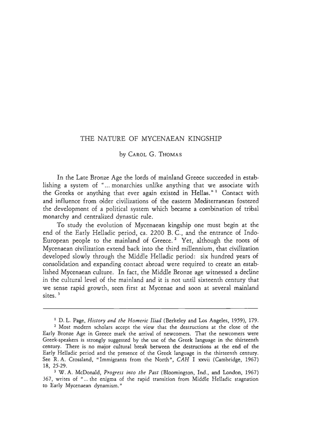 THE NATURE of MYCENAEAN KINGSHIP in the Late