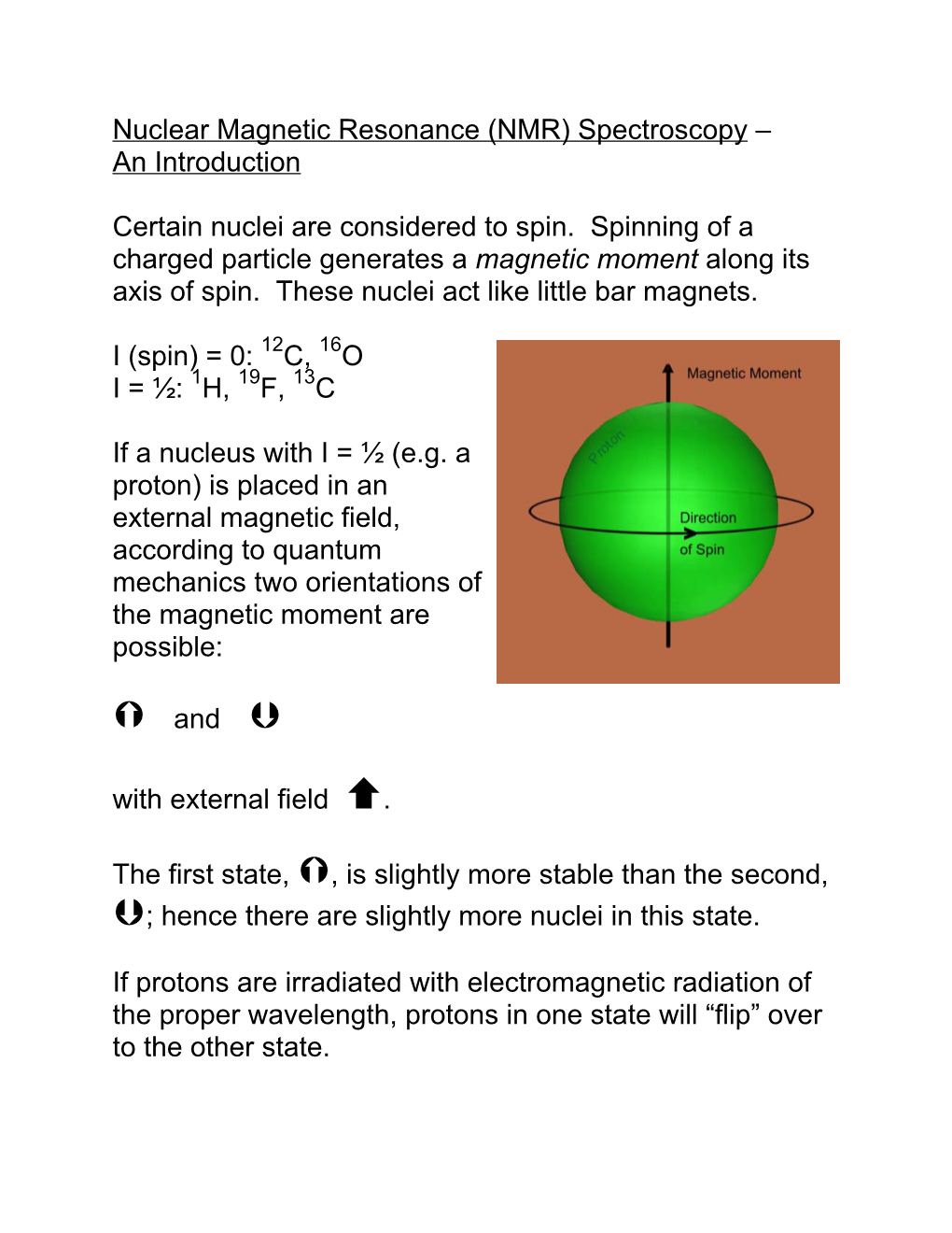 Nuclear Magnetic Resonance (NMR) Spectroscopy – an Introduction