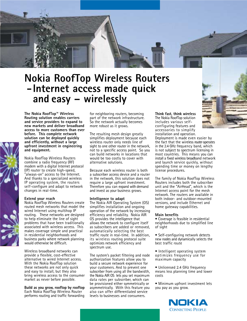 Nokia Rooftop Wireless Routers - Internet Access Made Quick and Easy – Wirelessly