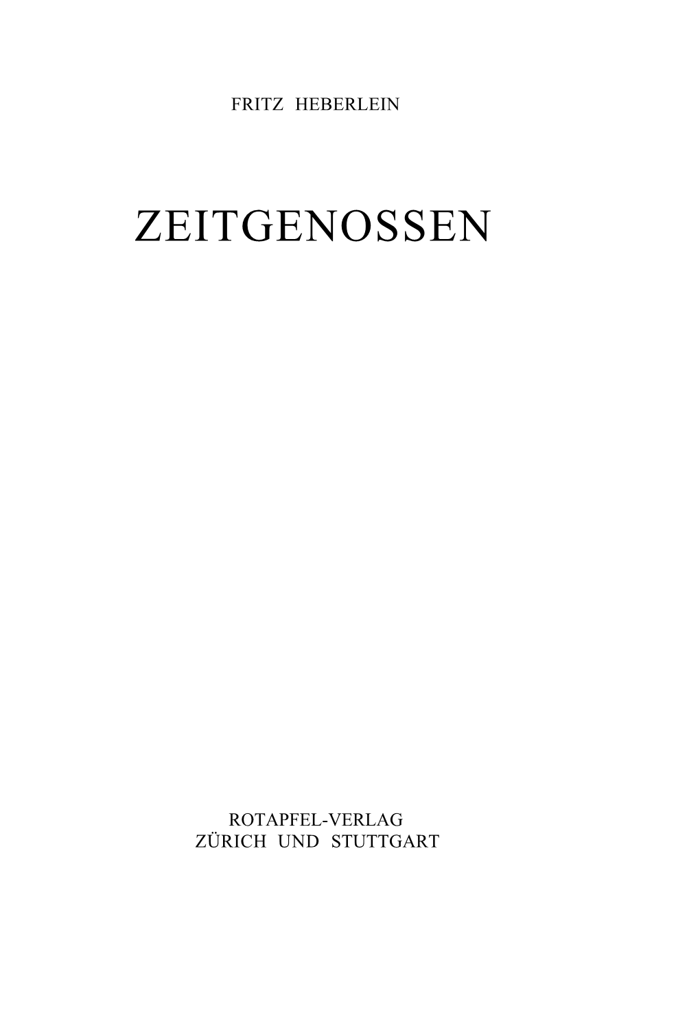 Zeitgenossen