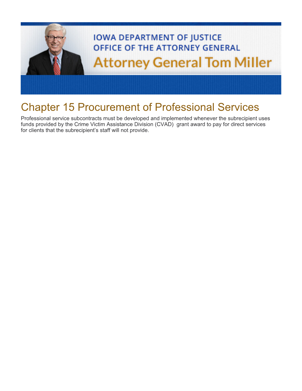 Chapter 15 Procurement of Professional Services Contractor