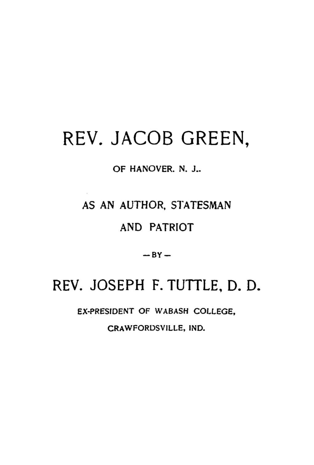 Rev. Jacob Green