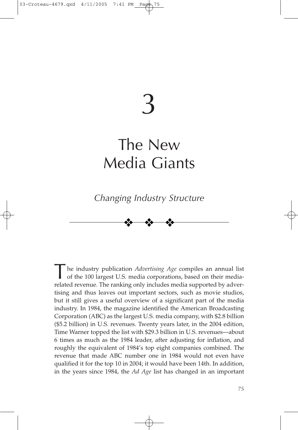 Chapter 3. the New Media Giants: Changing Industry Structures