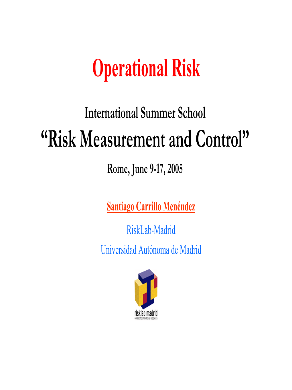 Basel II: Basic Models