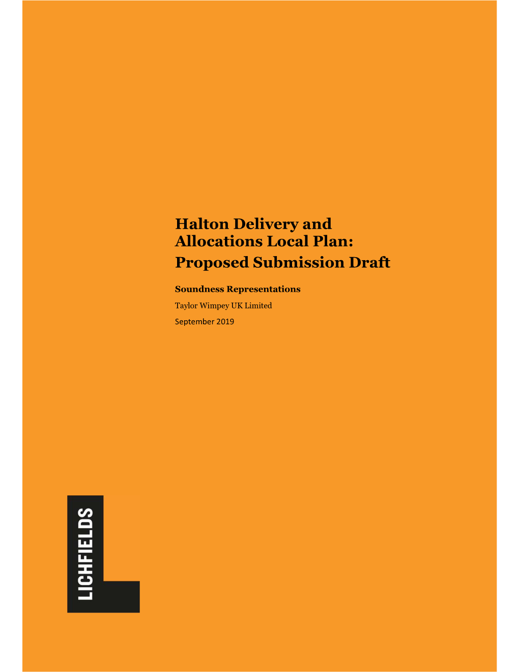 Halton Delivery and Allocations Local Plan: Proposed Submission Draft