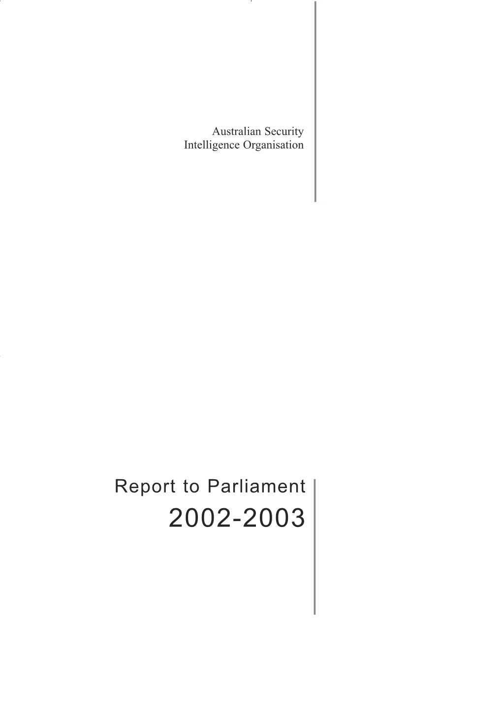 Report to Parliament 2002-03