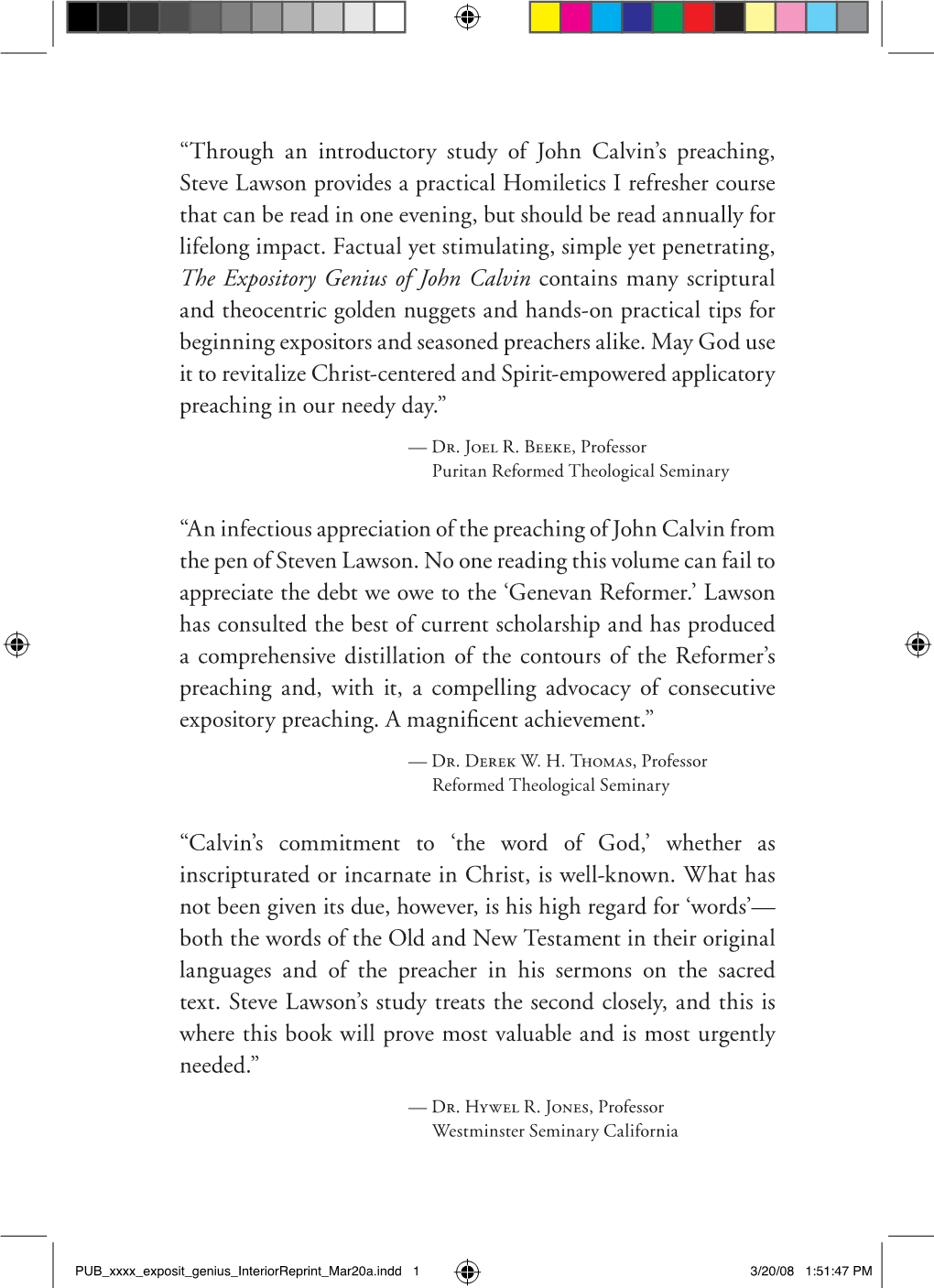 “Through an Introductory Study of John Calvin's Preaching, Steve Lawson