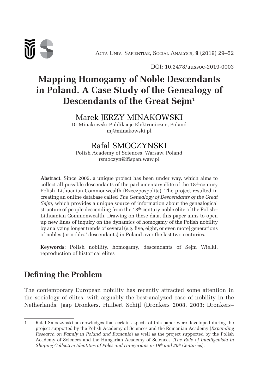 Mapping Homogamy of Noble Descendants in Poland. a Case