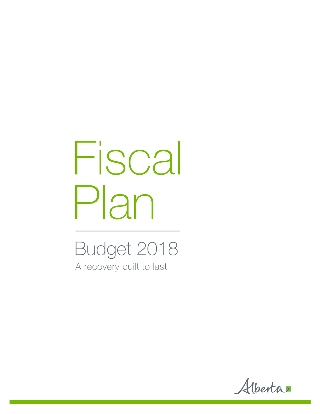 2018-21 Fiscal Plan (Alberta Budget