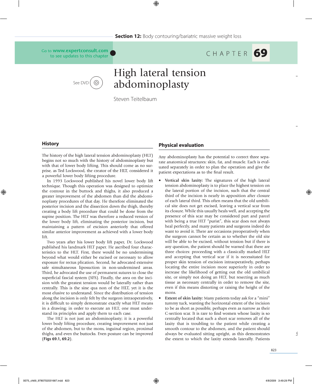 High Lateral Tension Abdominoplasty