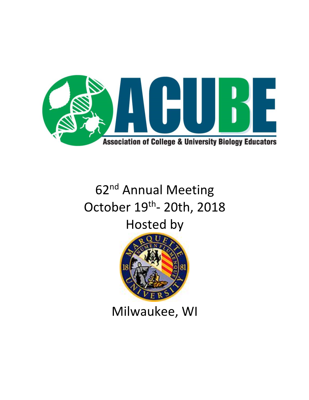 62Nd Annual Meeting October 19Th- 20Th, 2018 Hosted by Milwaukee, WI