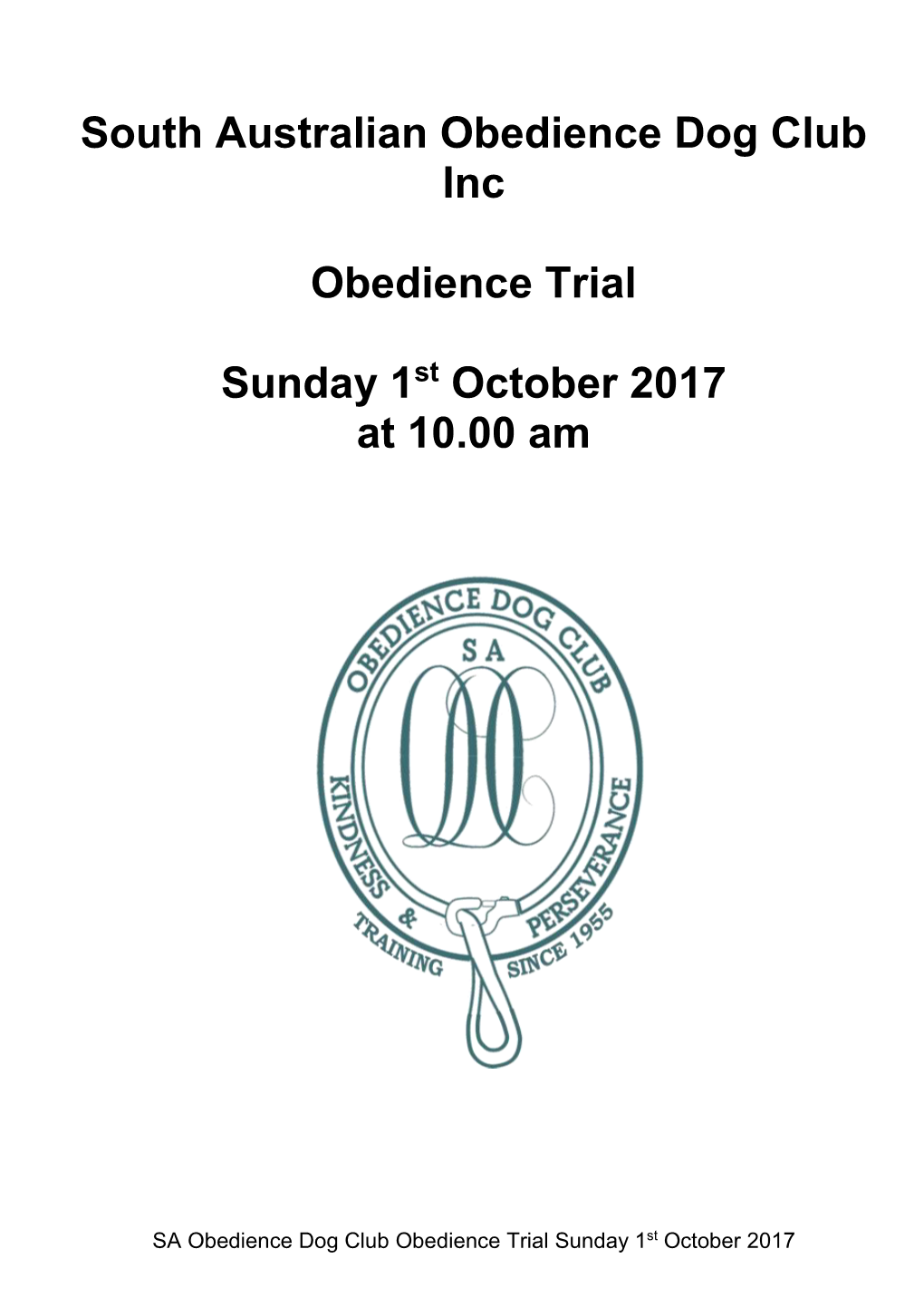 South Australian Obedience Dog Club Inc