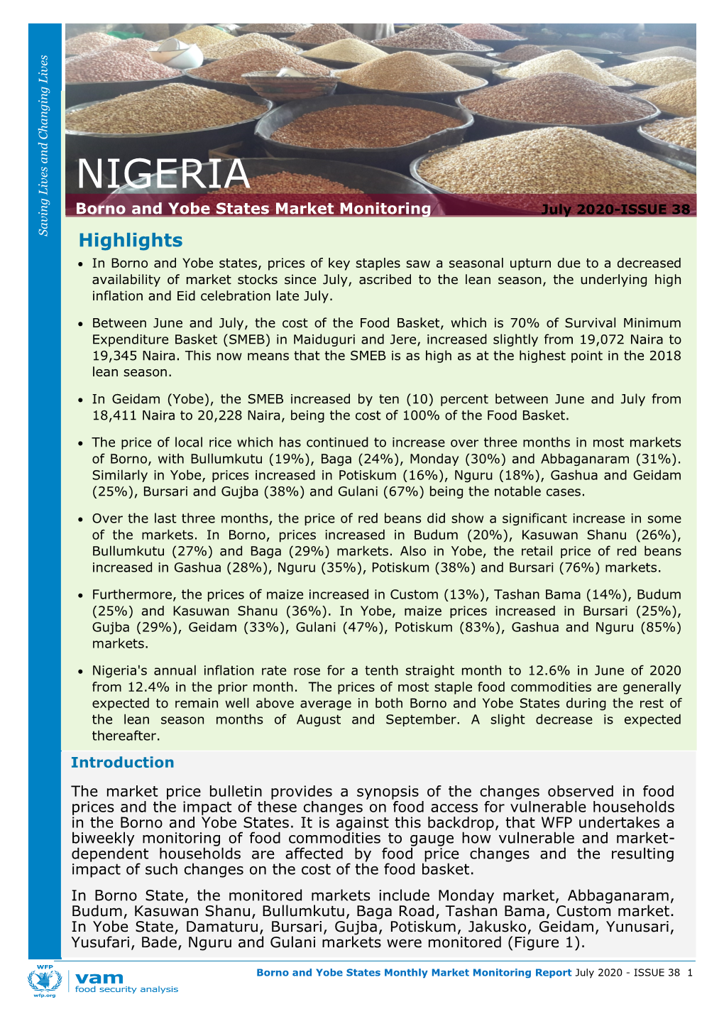 NIGERIA Borno and Yobe States Market Monitoring July 2020-ISSUE 38