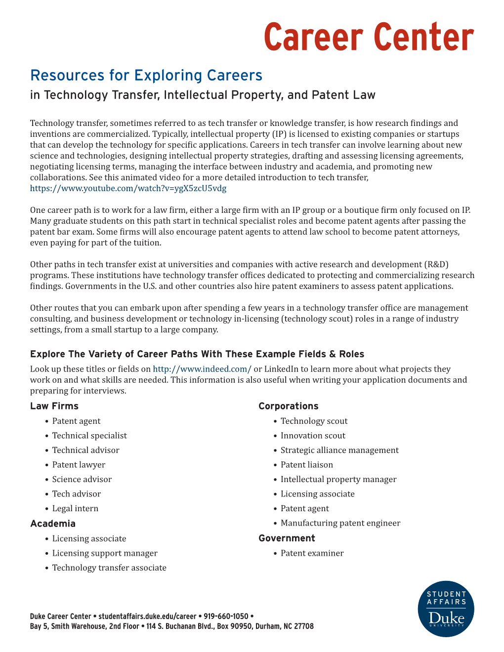Careers in Intellectual Property and Patent