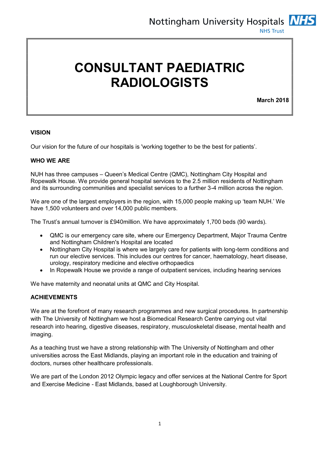 Consultant Paediatric Radiologists