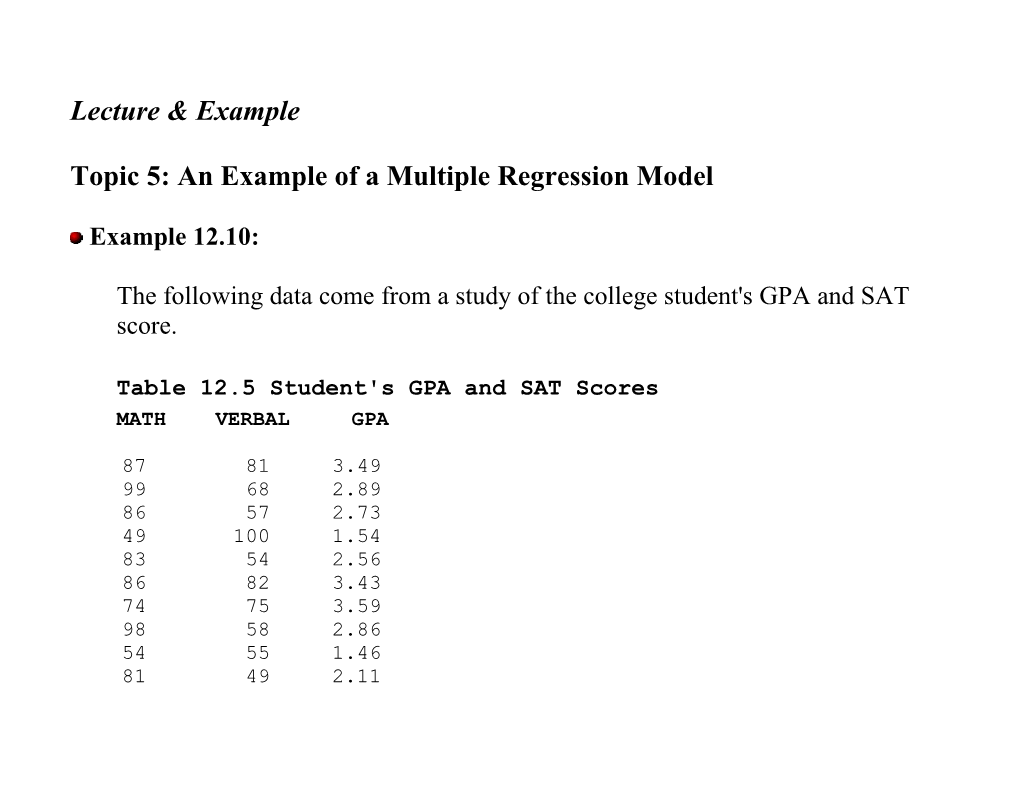 Chapter 14 Multiple Regression