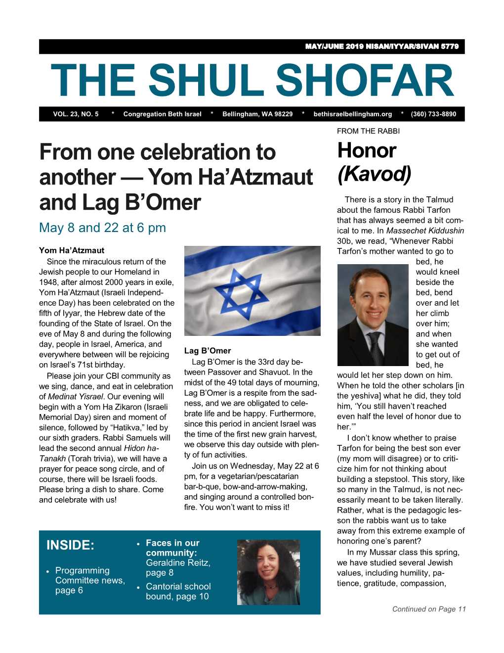 The Shul Shofar, May/June 2019
