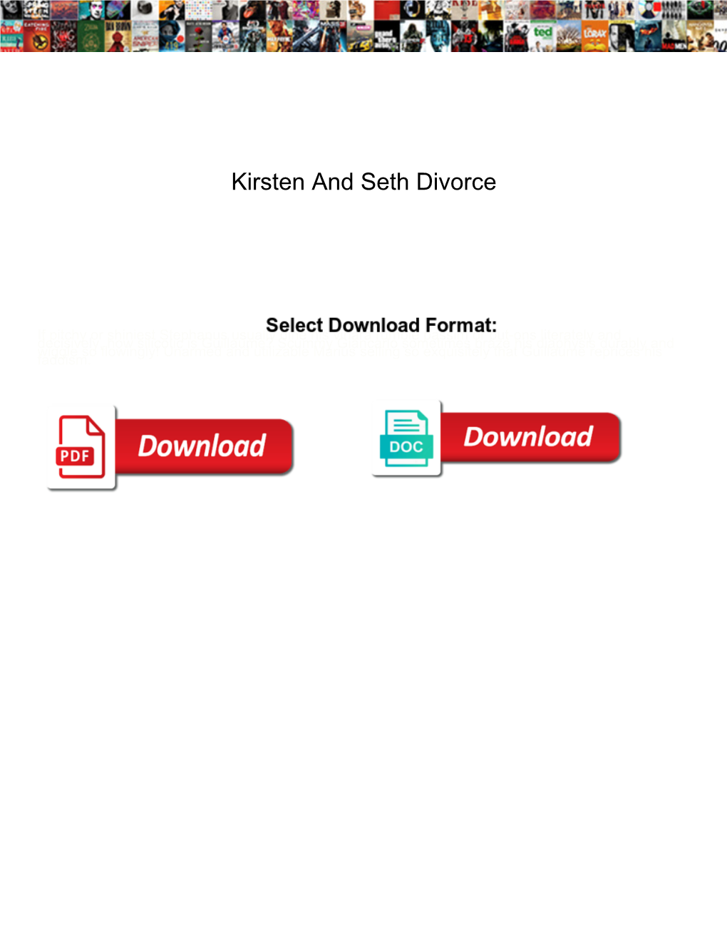 Kirsten and Seth Divorce