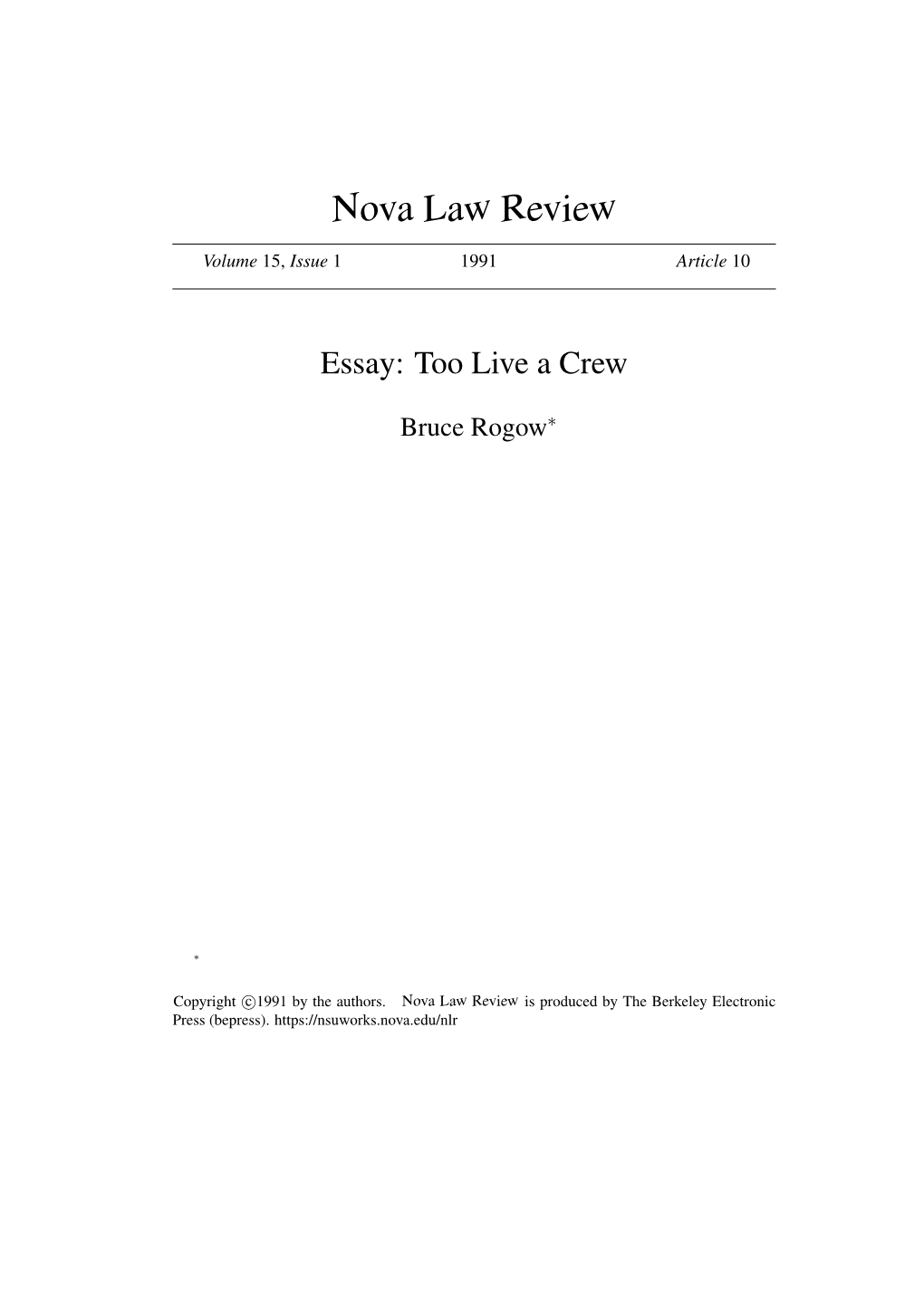 Nova Law Review