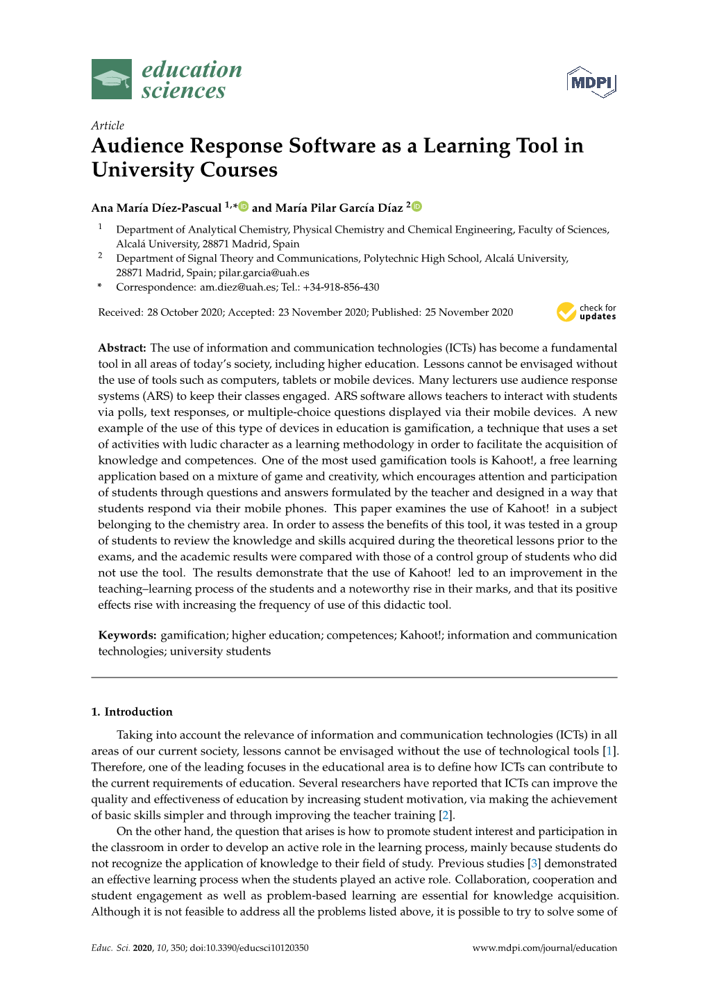 Audience Response Software As a Learning Tool in University Courses