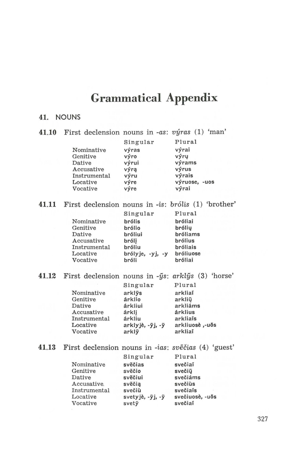 Grammatical Appendix