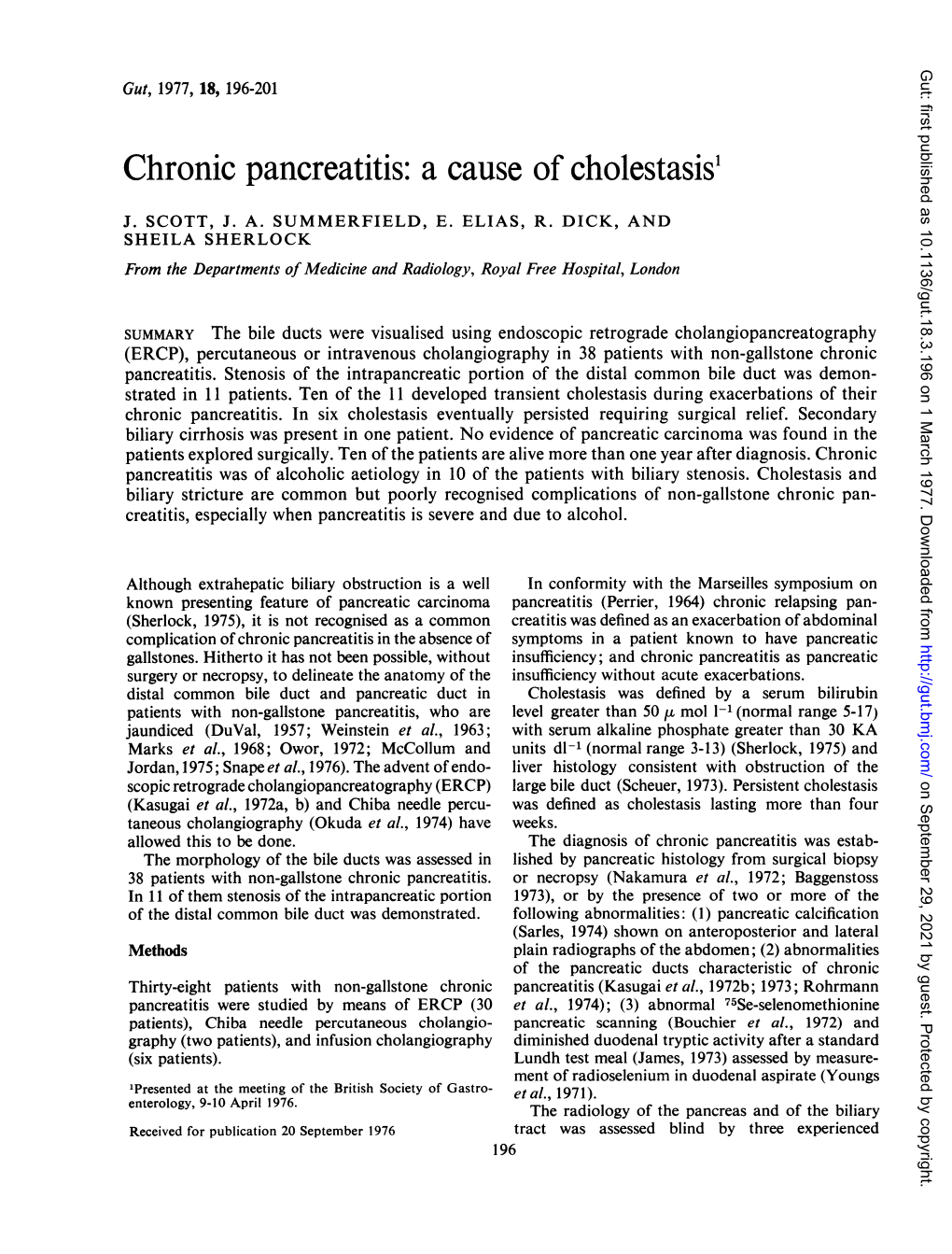 Chronic Pancreatitis: a Cause of Cholestasist