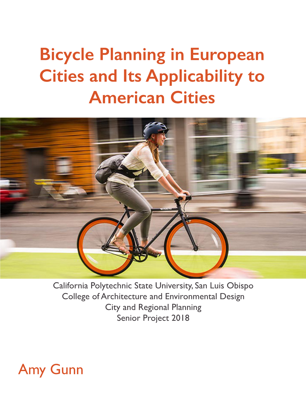 Bicycle Planning in European Cities and Its Applicability to American Cities