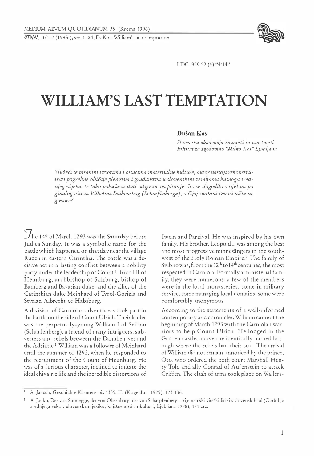 William's Last Temptation