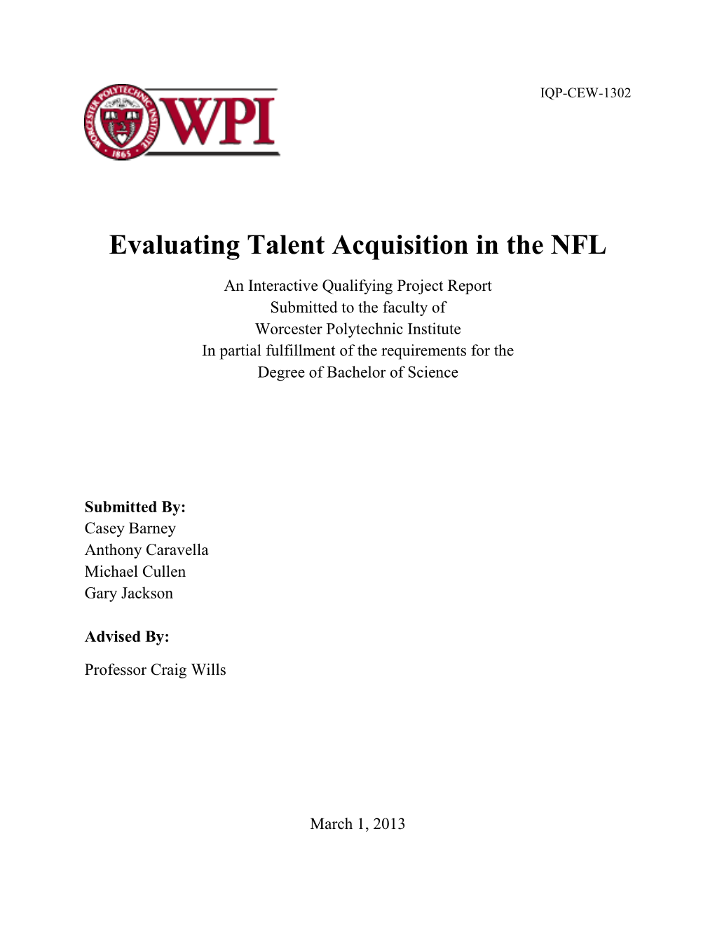 Evaluating Talent Acquisition in the NFL