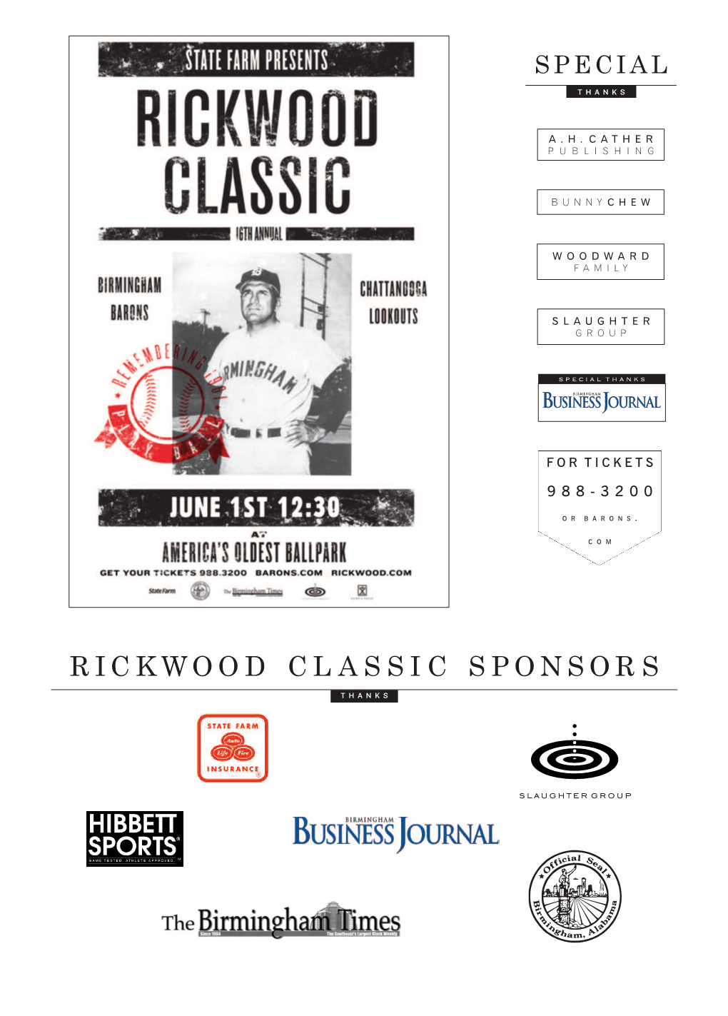 Rickwood Field’S Centennial Hall of Fame Member GAYLORD PERRY to Headline 2011 Rickwood Classic