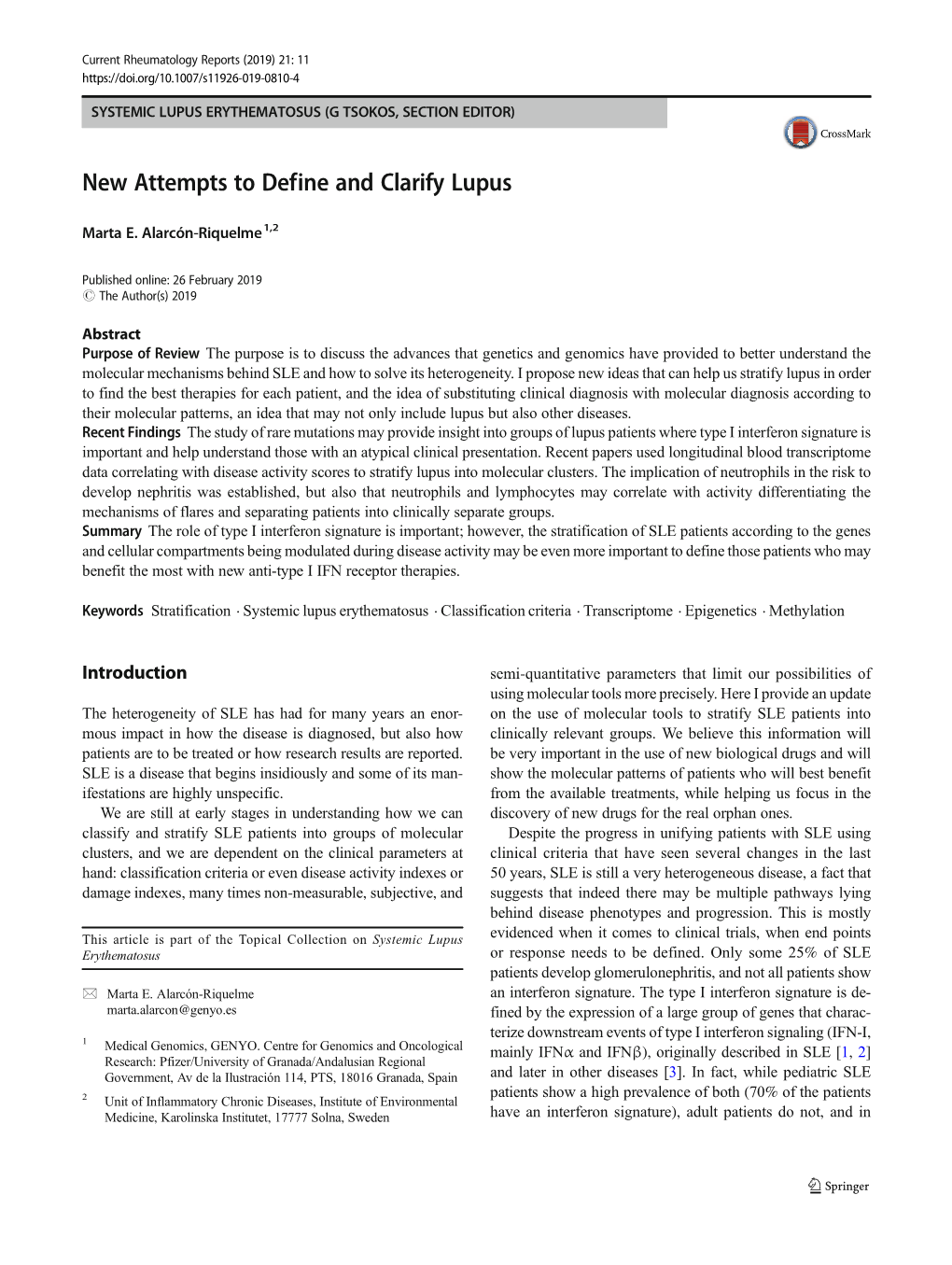 New Attempts to Define and Clarify Lupus