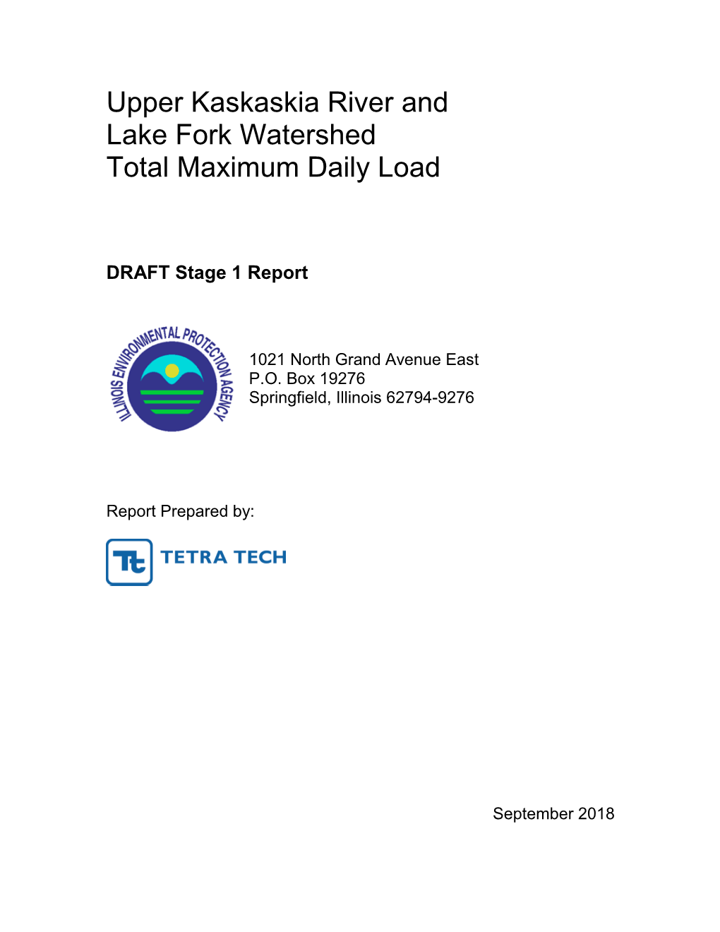 Draft TMDL Report-Upper Kaskaskia River/Lake Fork