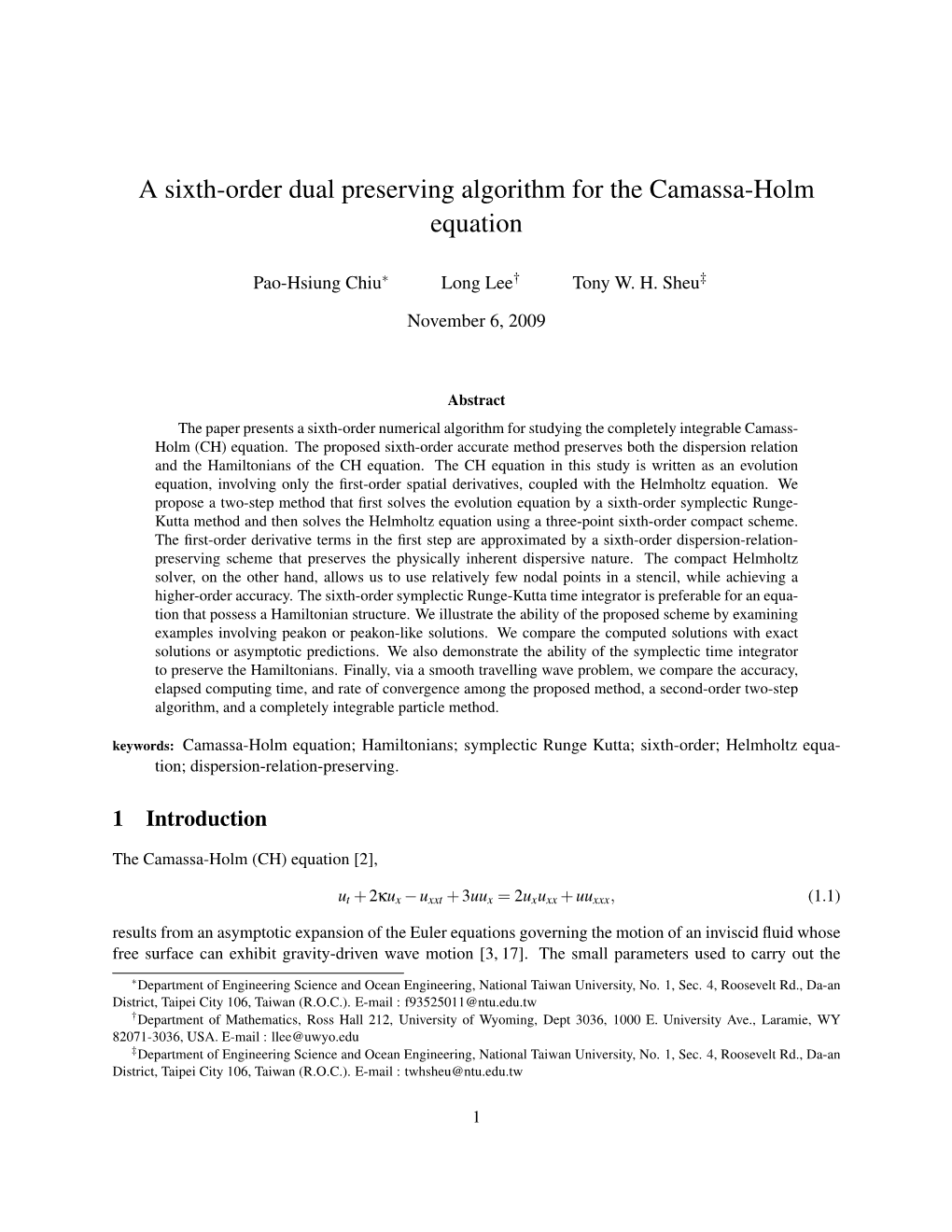 A Sixth-Order Dual Preserving Algorithm for the Camassa-Holm Equation
