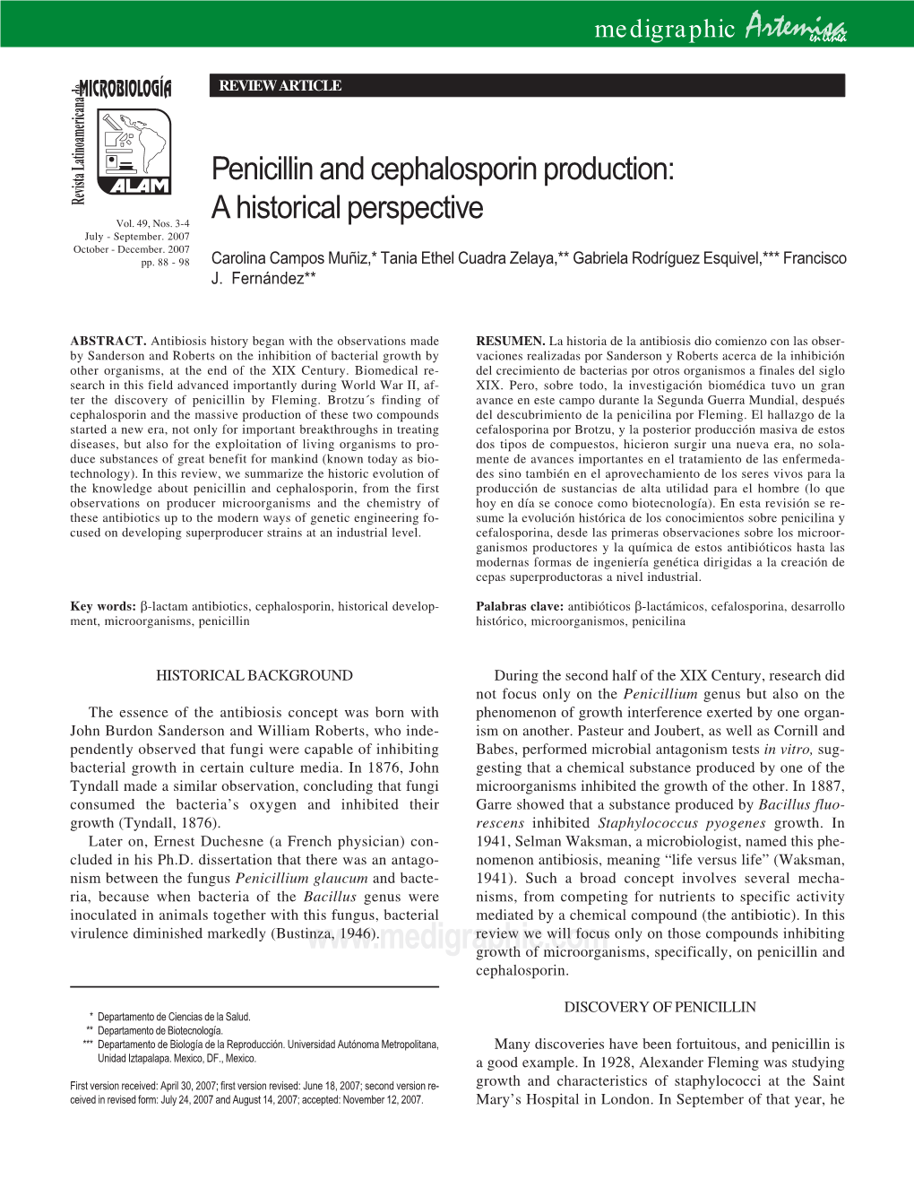 Penicillin and Cephalosporin Production: a Historical Perspective