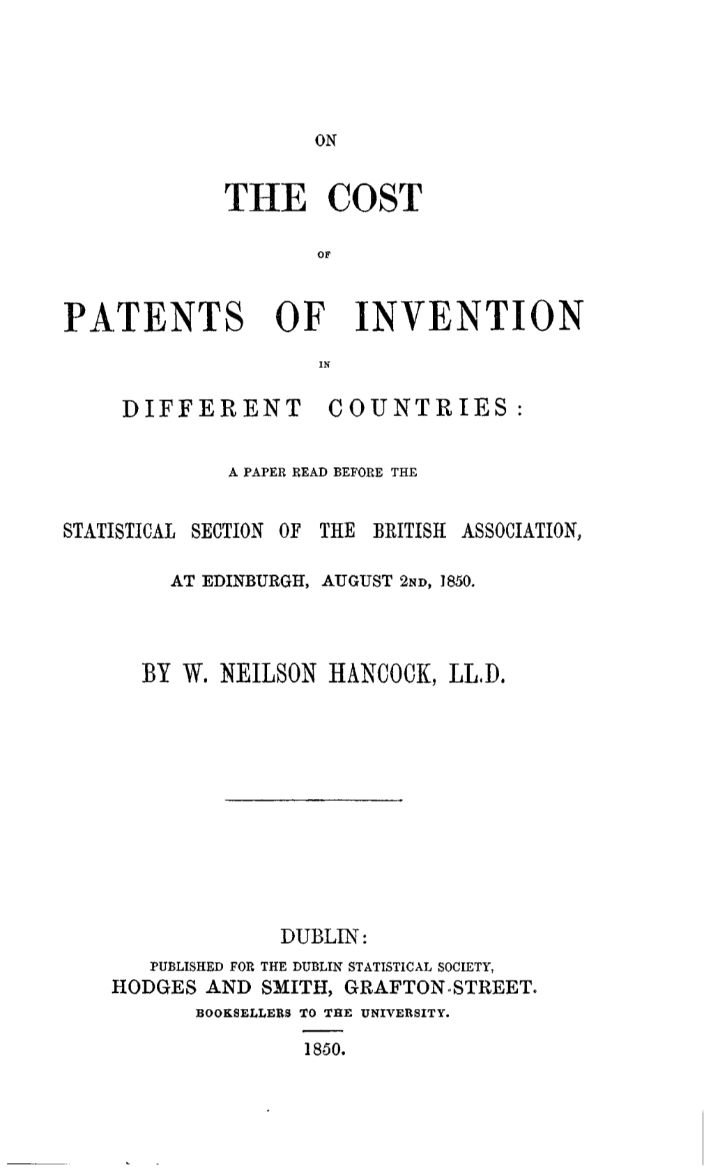 The Cost Patents of Invention