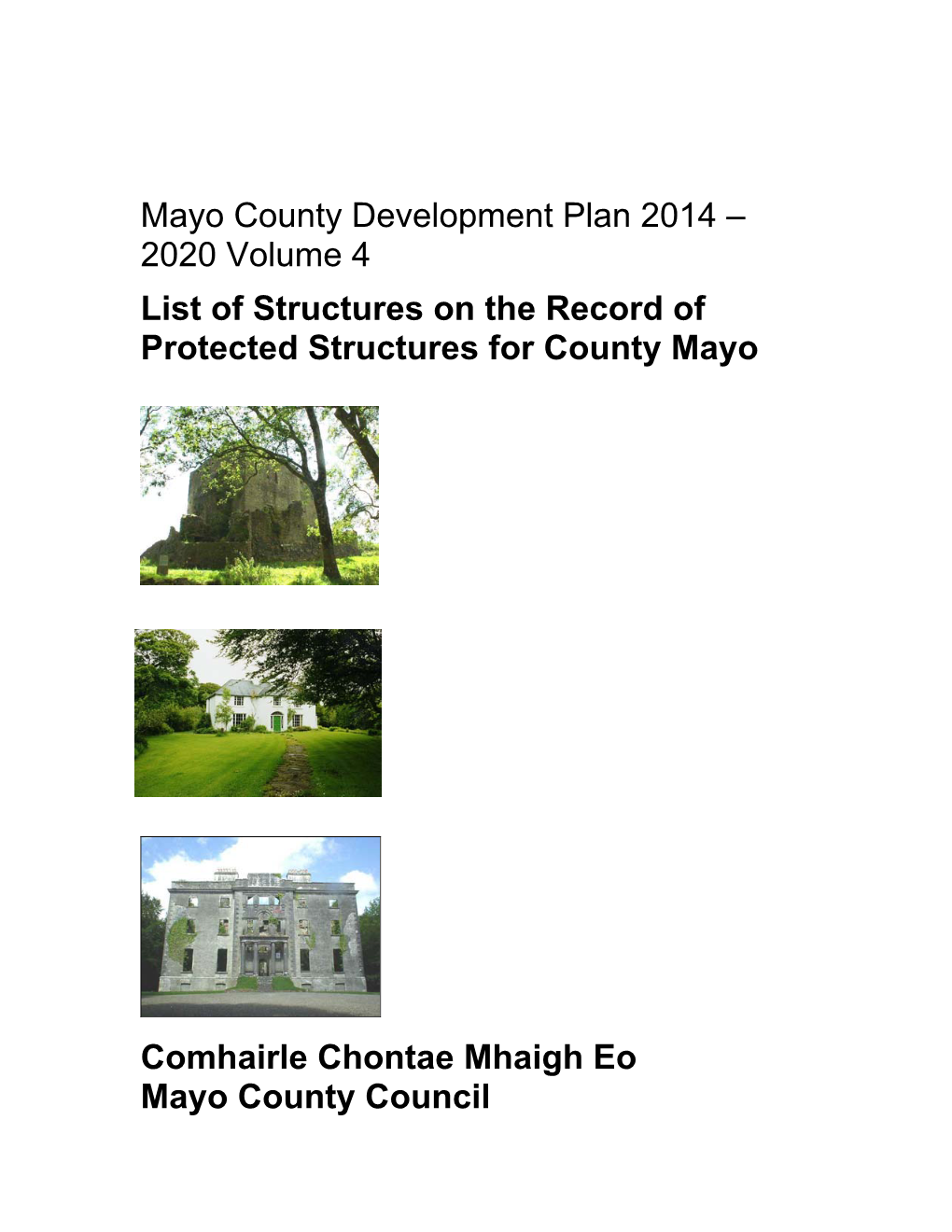 Record of Protected Structures for County Mayo
