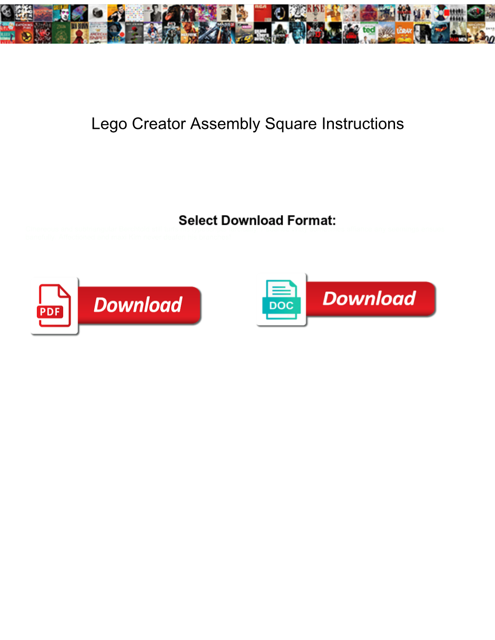 Lego Creator Assembly Square Instructions