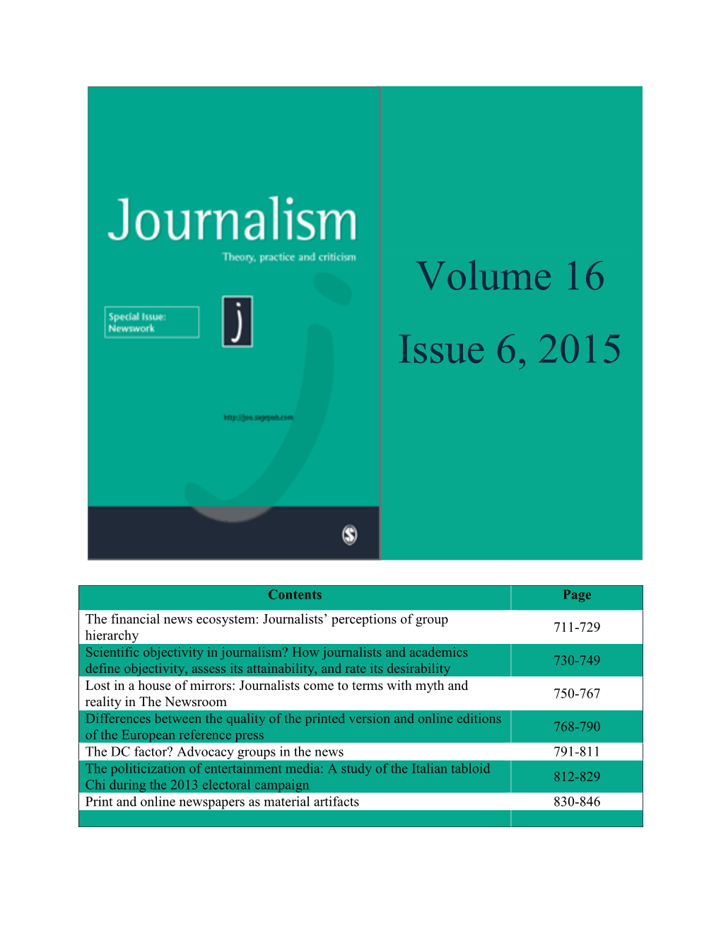 Volume 16 Issue 6, 2015