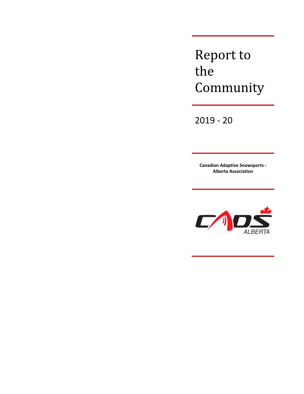 Report to the Community 2019-20 Final