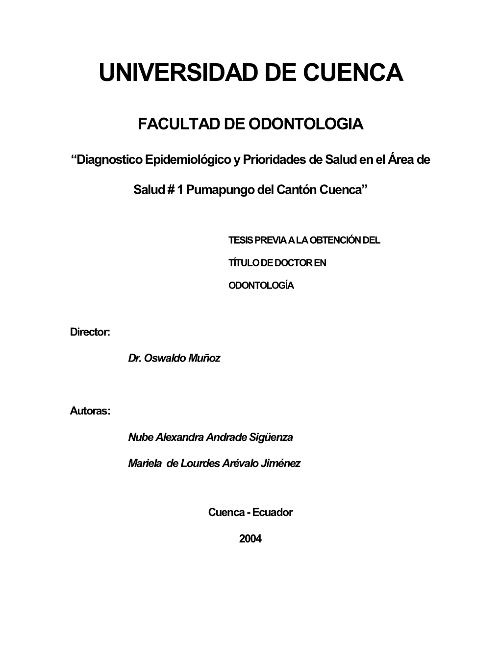 Diagnostico Epidemiológico Y Prioridades De Salud En El Área De