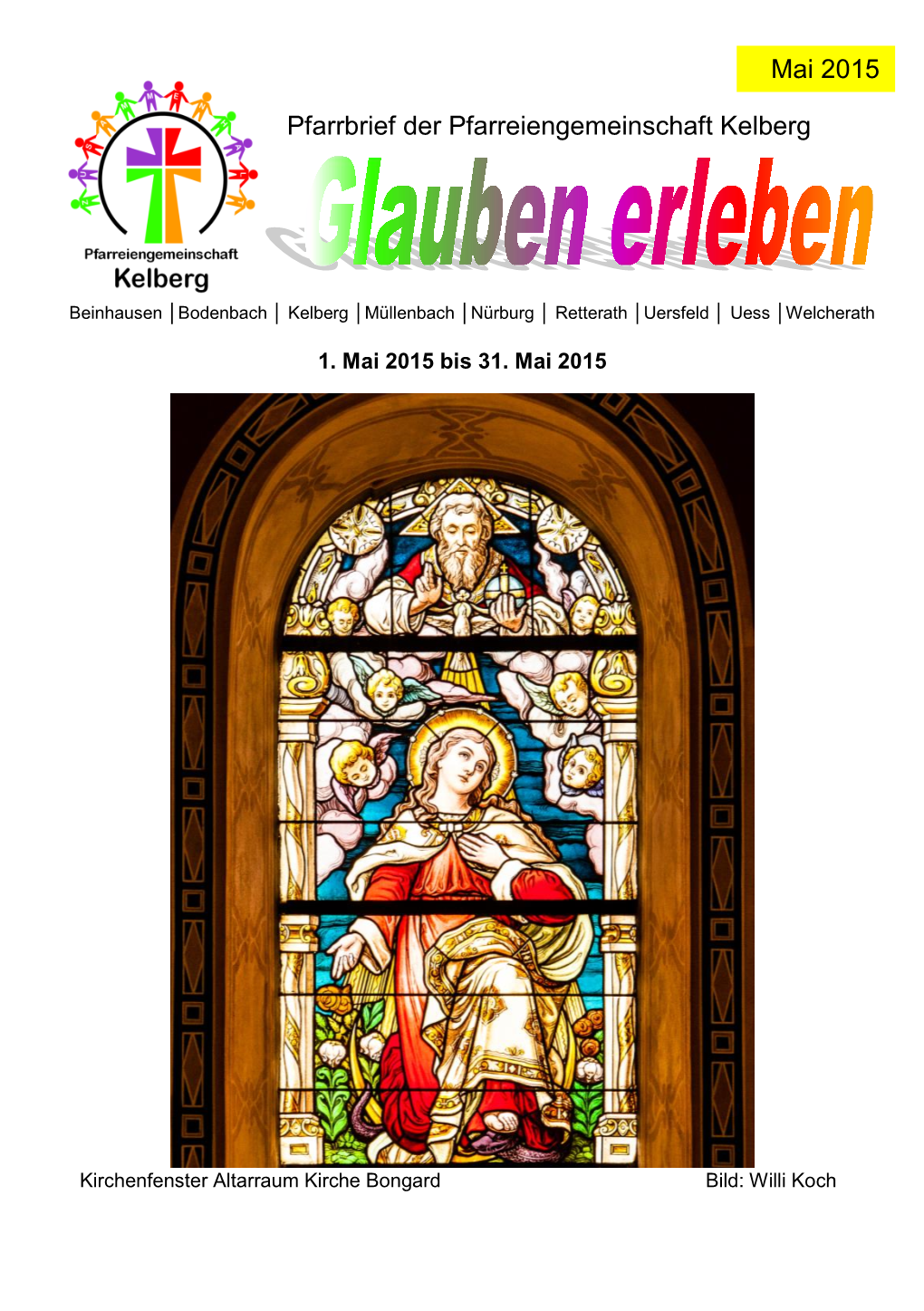 Pfarrbrief Der Pfarreiengemeinschaft Kelberg Mai 2015