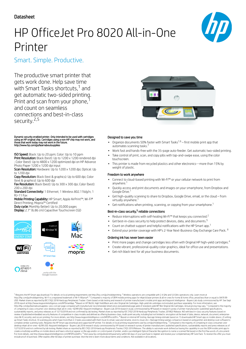 HP Officejet Pro 8020 All-In-One Printer Smart