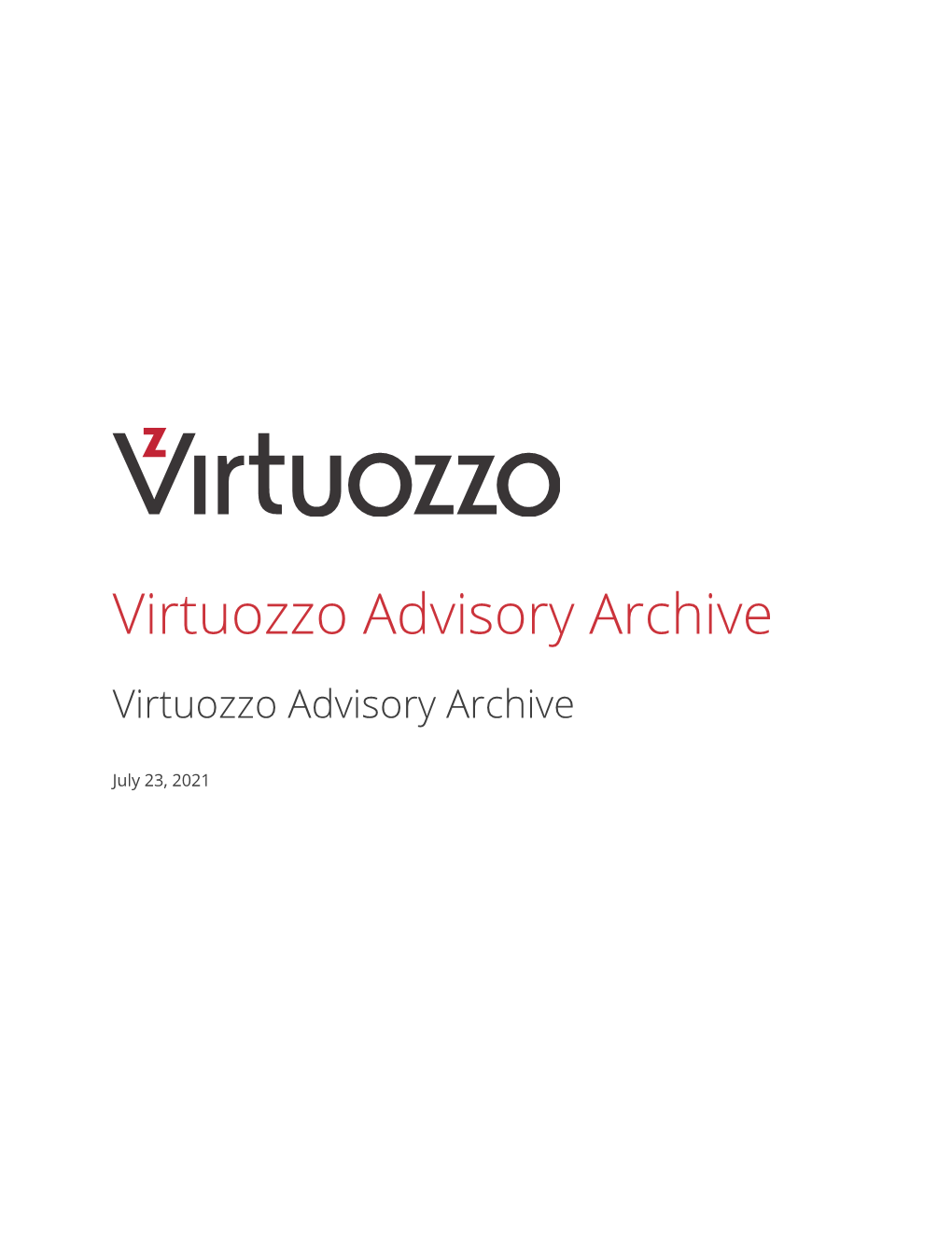 Virtuozzo Advisory Archive