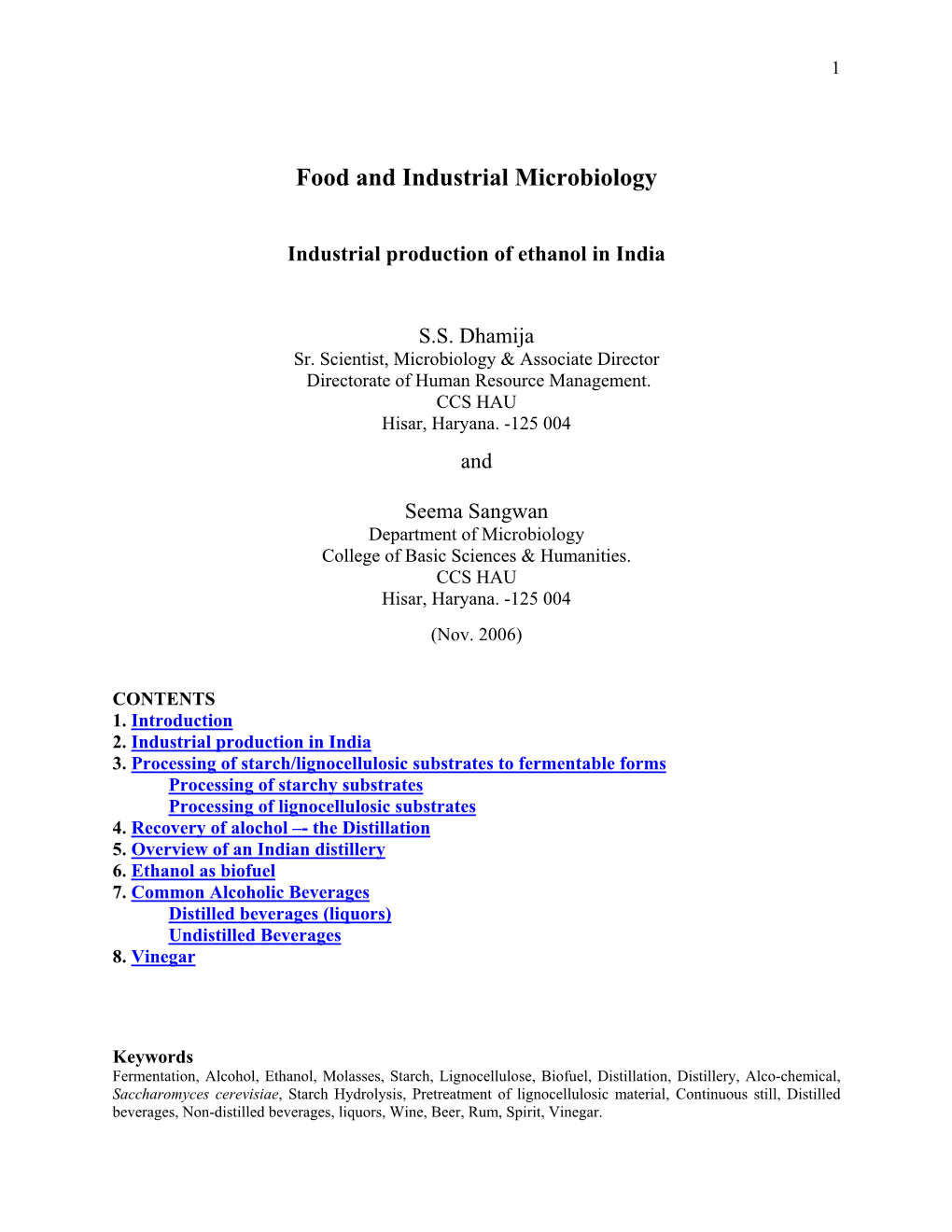 Food and Industrial Microbiology