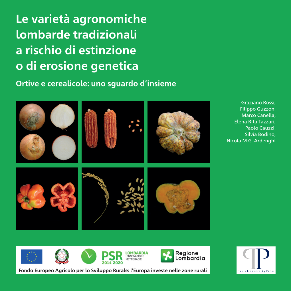 Le Varietà Agronomiche Lombarde Tradizionali a Rischio Di Estinzione O Di Erosione Genetica Ortive E Cerealicole: Uno Sguardo D’Insieme